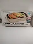 New Elegant Pyrex Coordinates 2 Qt Rectangle 11 X 7 Baking Dish and Metal Server
