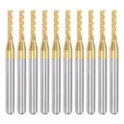 10pcs 1.8mm Titanium Coat Carbide End Mill Engraving CNC Router Bits 1/8" Shank