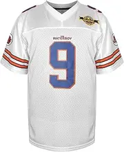 [Rioofinx] Football Jersey Bobby Boucher #9 The Waterboy Adam Sandler Movie Mud Dogs Bourbon Bowl Football Practice Jersey for Men