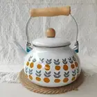 Enamel Teapot 2.5L Comfortable Grip Stylish Coffee Pot for Home Party Coffee