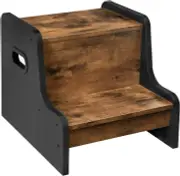 HOOBRO Step Stool for Kids, Two Toddler's Stool, Kids Potty Rustic Brown