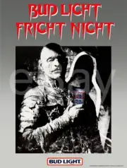 BUD LIGHT 1985 17 x 23 "FRIGHT NIGHT" Halloween Commercial Store Poster Reprint