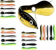 20PCS Fishing Lures 5 Color Luya Bait Soft PVC Bait Flexible Loach Bass Hopping Swimbait Freshwater Fishing Lures Bass Soft PVC