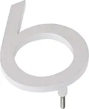 Montague Metal Products MHN-24-F-WE2-6 Solid Brushed Aluminum Modern Floating Address House Numbers, 24", Satin Nickel Powder White Two-Tone
