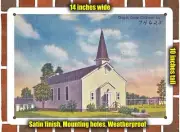 METAL SIGN - Louisiana Postcard - Chapel, Camp Claiborne, La.