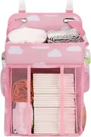 TOMVAES Hanging Nappy Organiser, Changing Table Caddy for Cot, Playard, Nurse...