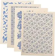 DIY Pottery Decals 4 Pack Decorative Transfer Papers Texture Clay Transfer Sheets for Home Use