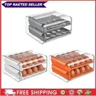 Egg Holder Double-Layer Drawer Type Plastic Egg Organizer Box for Kitchen Fridge