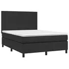Box Spring Bed with Mattress&LED Black Faux Leather Multi Sizes/Models vidaXL
