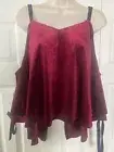 Romeo & Juliet Couture Top Women’s S Burgundy Velvet Open Back Long Sleeve NWT