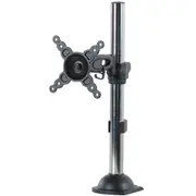 AVS ADM701 Desktop Mount - VESA 100x100 - 10"-24"- Height Adjustable - Black Arm with Silver Tube [ADM701]