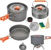Wesleyyy Camping Cook Set,Camping Cooking Cookware Set | Compact Lightweight Space-Saving Utensils for Travel Hiking Adventure Picnic Backpacking RV