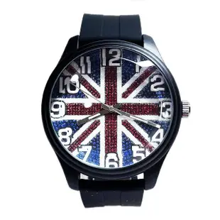 【ENANSHOP 惡南宅急店】英國旗造型手錶 大錶頭流行錶 男錶 女錶 情侶對錶 韓國流行手錶-0262F