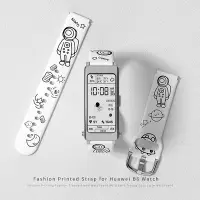 在飛比找Yahoo!奇摩拍賣優惠-適用華為b6錶帶 華為手環b3手錶帶智能運動手環B5印花硅膠
