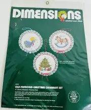DIMENSIONS Counted Cross Stitch Kit Old Fashioned Christmas ornament Set #8310