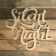 Wooden Silent Night Word, Wooden Christmas Word ,Wooden Holiday Cutout