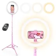 12” Selfie Ring Light with 62” Extendable Tripod Stand & Remote, LED Light wi...