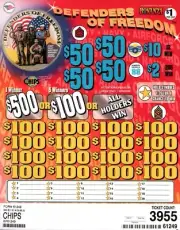 Pull Tab Tickets - Chip Tickets - Game -Defenders of Freedom