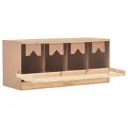 Chicken Egg Nesting Box With 4 Compartments Flat Roof Hen Laying Nest Pine Wood