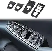 HAPPYHORSE Car Door Window Lift Switch Panel Trim Cover Compatible with Subaru Crosstrek 2023 2024 ABS Carbon Fiber Car Window Switch Control Panel Trim Sticker Accessories