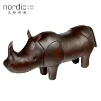 在飛比找momo購物網優惠-【北歐櫥窗】Omersa Rhino 犀牛 手工皮革凳(大)
