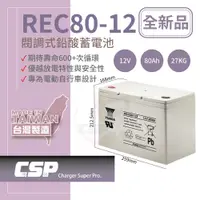 在飛比找蝦皮商城優惠-【YUASA】REC80-12 免運 鉛酸電池12V80Ah