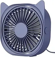 Personal Desk Fans Small Quiet - Mini Cute Desk Fan, USB Powered, 3 Wind Speeds, 360° Rotatable, Little Portable Table Fans Fast Cooling for Home Bedroom Nightstand Office Work Desktop Dorm (Blue)