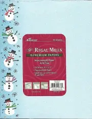Designer Foil Snowmen with Gold stars and Snowflakes Heavyweight Premium Printer