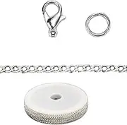 BEALIFE Twist Chain DIY Tool for Jewelry Making with Lobster Buckle Ankle Chains Iron DIY Iron Chain Bars for Jewelry Necklaces, Silver