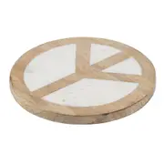 Peace Marble & Mango Wood Trivet