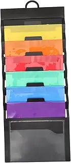 Gatuida Expanding Wall Mounted File Organizer Multi Color Storage Bag with Compartments for Documents Vouchers and Cards File Folder for Home Office Use