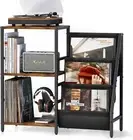 Vinyl Record Storage, Record Player Stand with 3-Tier Vinyl Storage, Turntable S