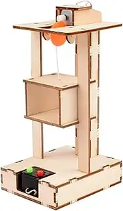 Toddmomy Lift Elevator DIY Craft Kit Remote Control Elevator Toy Physical Equipment Crane Lift Elevator Model Early Learning STEM Project Assembling Science Experiment Kit (Without Battery)