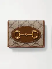 Gucci - Horsebit 1955 Leather-trimmed Printed Coated-canvas Wallet - Beige - One size