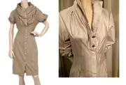 WESTWOOD ANGLOMANIA HI-COLLAR ANGLED WAIST BUTTON FRONT FAB DRESS 44 NWT SALE!