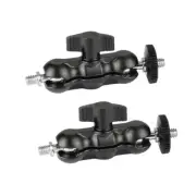 CAMVATE 2x Versatile 1/4"-20 Mini Ball Head Extension Arm Black Knob (2 Pieces)