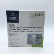 Business Source Mini Wireless Portable Wi-Fi Projector 39038 NEW