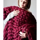 Wool Blanket Thick Yarn Roving Knitted Blanket Throw Blankets Sofa Bed Blanket