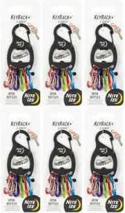 Nite Ize KeyRack+ w/ Plastic Mini S-Biners - Black (6-Pack)