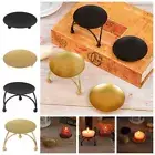 Decoration Round Plate Candlestick Craft Candelabra Candle Holder Wrought Iron