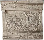 Poseidon punishes Ajax Bas Relief Ancient Greek Wall Tablet Terracotta Sculpture