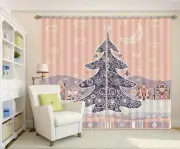 3D Pine Moon Heart O038 Christmas Photo Curtain Printing Fabric Window An