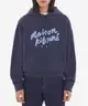 MAISON KITSUNÉ 午夜藍大手繪LOGO寬鬆連帽衛衣/中性/XL