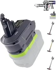 [UNIKI] V6 Adapter for Dyson Battery - Compatible With Ryobi 18V Lithium Battery, Converts to Dyson DC58 DC59 DC61 DC62 SV04 SV09 V6 Absolute/Motohead/Animal+Fluffy/Mattress/Vacuum