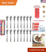 16 Piece Black Dinner Forks Set, Food-Grade Stainless Steel Silverware Forks,...