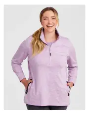 [Taking Shape] Active Spacedye Half Zip Top in Dusty Lilac