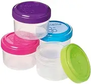 [Sistema] to Go Collection 1.18 Oz. Salad Dressing Containers, Pink/Green/Blue/Purple, 4 Pack, BPA Free, Reusable