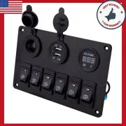 6 Gang Blue Rocker Panel Switch Circuit LED Breaker Waterproof Car Marine Boat (for: Renault)