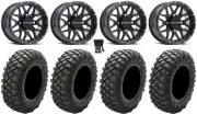 Raceline Krank 14" Wheels Black +38mm/+10mm 32" Crawler XG Tires Honda Talon