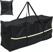Garden Furniture Cushion Storage Bag,210D Oxford Fabric Christmas Tree Storage Bag,Outdoor Waterproof Anti-UV Heavy Duty Rip Proof Carry Case Organiser with Handle & Zipper (122 * 39 * 55)